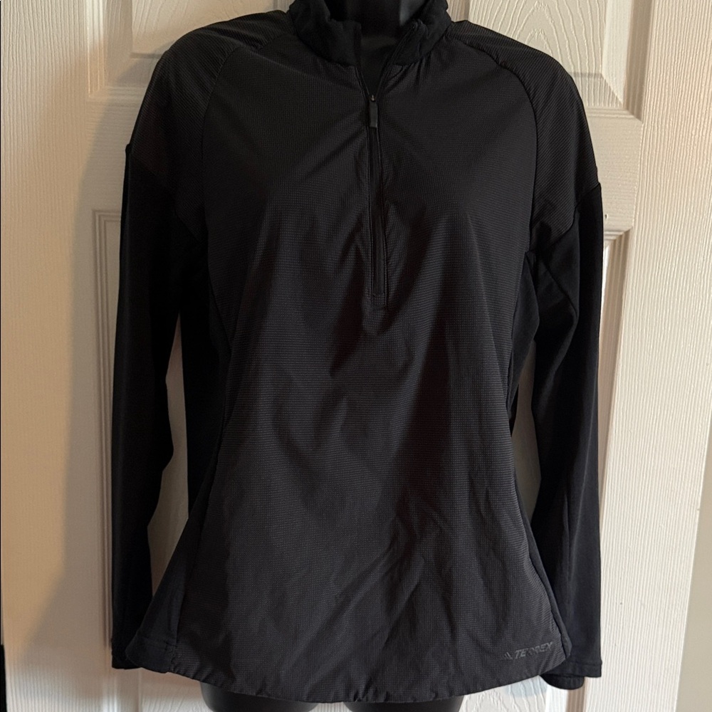 adidas Black Long Sleeve 1/4 Zip Performance Top